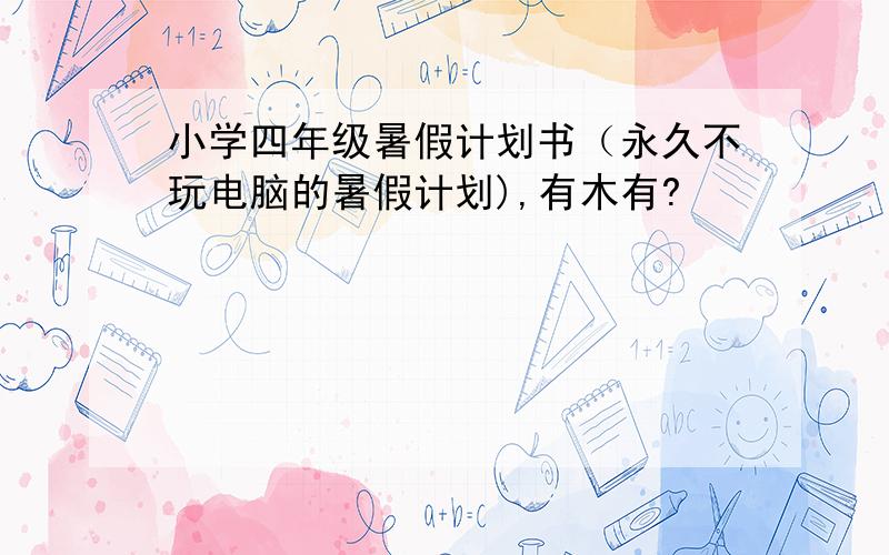 小学四年级暑假计划书（永久不玩电脑的暑假计划),有木有?