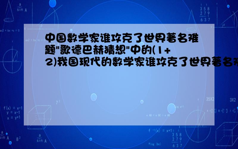 中国数学家谁攻克了世界著名难题