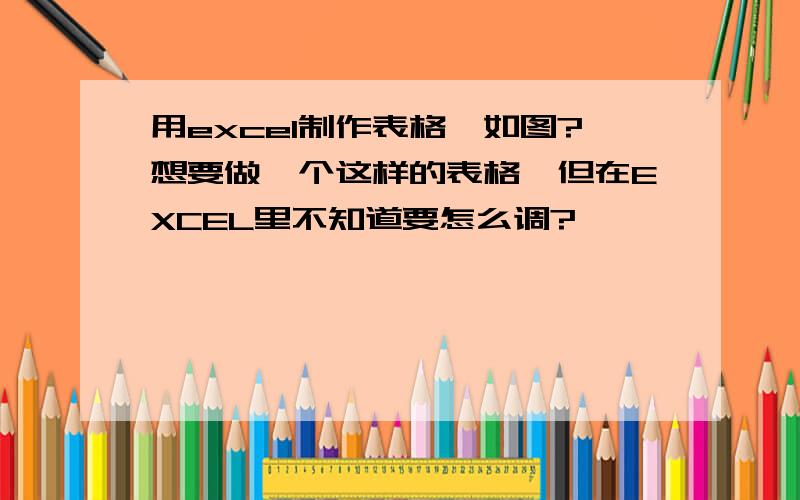 用excel制作表格,如图?想要做一个这样的表格,但在EXCEL里不知道要怎么调?