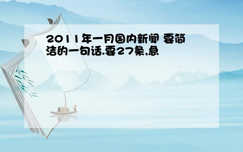 2011年一月国内新闻 要简洁的一句话.要27条,急