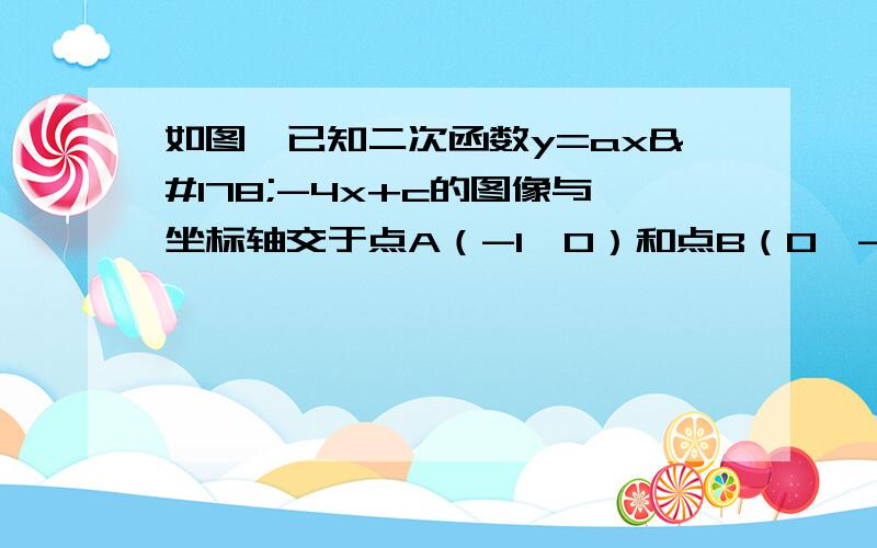 如图,已知二次函数y=ax²-4x+c的图像与坐标轴交于点A（-1,0）和点B（0,-5）.已知该函数图像的对称轴上存在一点P,使得△ABP的周长最小,求点P的坐标请解释一下下面的方法有何依据,为什么这