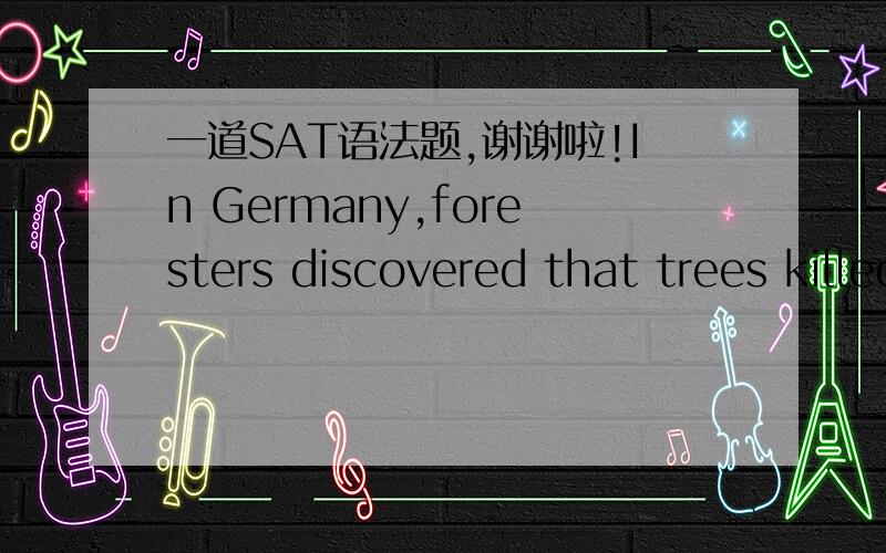 一道SAT语法题,谢谢啦!In Germany,foresters discovered that trees killed by acid rian had begun to die four years (earlier without any signs of disease shown then.)请问括号里的为什么错了?