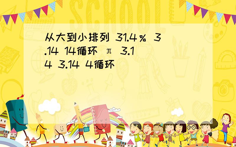 从大到小排列 31.4％ 3.14 14循环 π 3.14 3.14 4循环