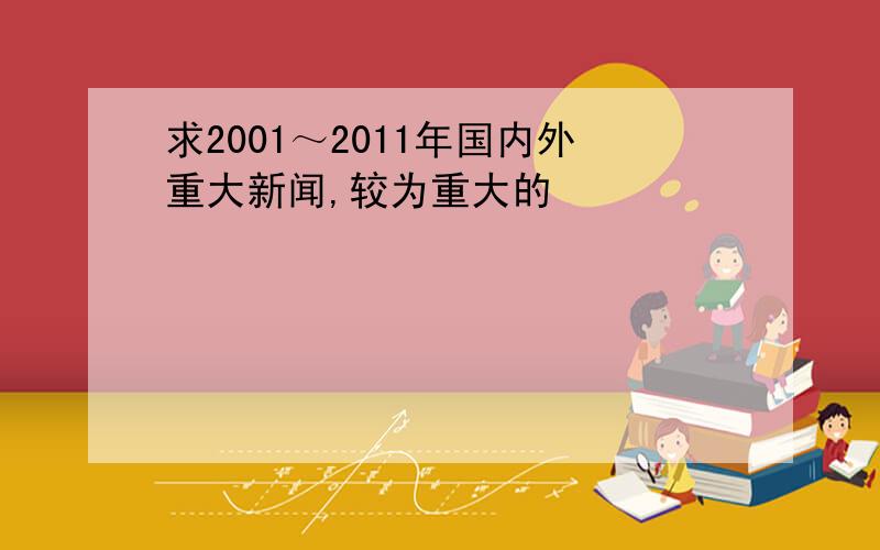 求2001～2011年国内外重大新闻,较为重大的