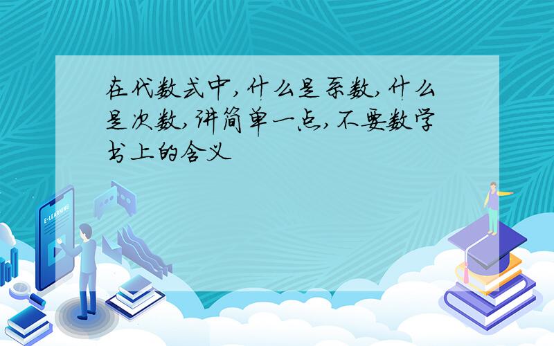 在代数式中,什么是系数,什么是次数,讲简单一点,不要数学书上的含义