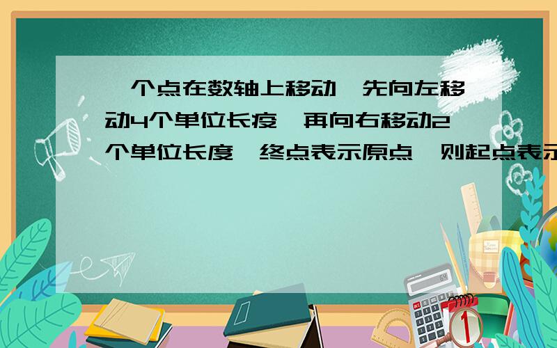 一个点在数轴上移动,先向左移动4个单位长疫,再向右移动2个单位长度,终点表示原点,则起点表示的数是匆多少?