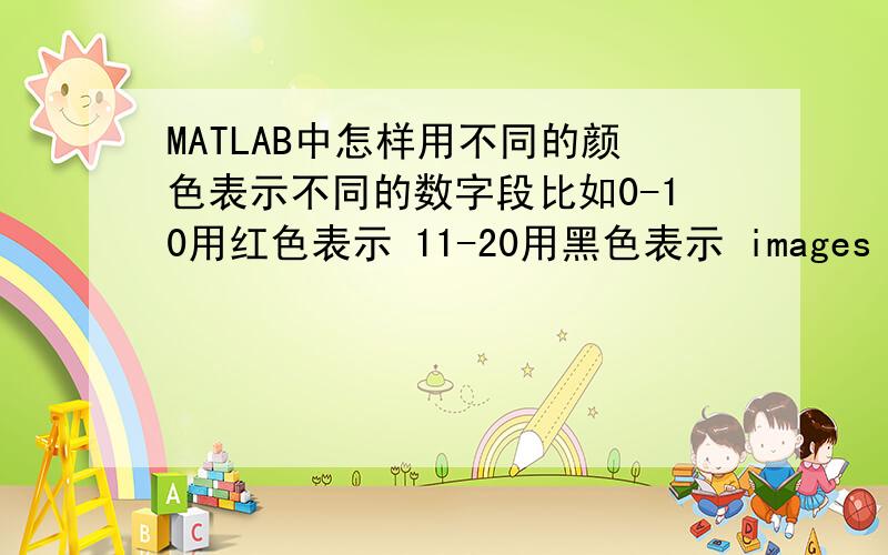 MATLAB中怎样用不同的颜色表示不同的数字段比如0-10用红色表示 11-20用黑色表示 images 中 pcolor 还有怎么把蓝色的背景改成别的颜色?