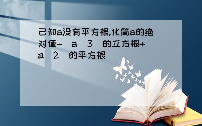 已知a没有平方根,化简a的绝对值-(a^3)的立方根+(a^2)的平方根