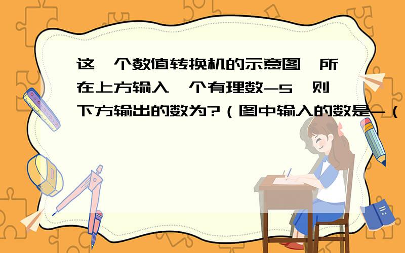 这一个数值转换机的示意图,所在上方输入一个有理数-5,则下方输出的数为?（图中输入的数是-（＋8）输出的是-（-3））