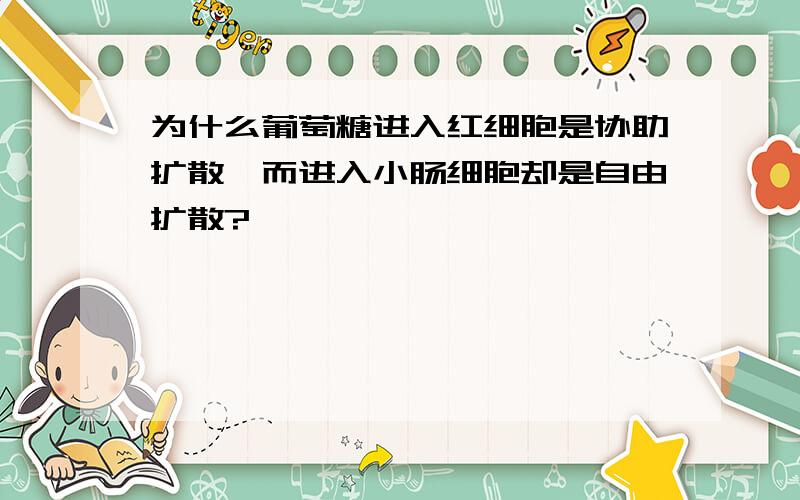 为什么葡萄糖进入红细胞是协助扩散,而进入小肠细胞却是自由扩散?