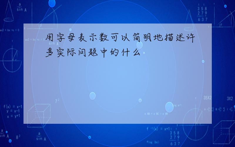 用字母表示数可以简明地描述许多实际问题中的什么