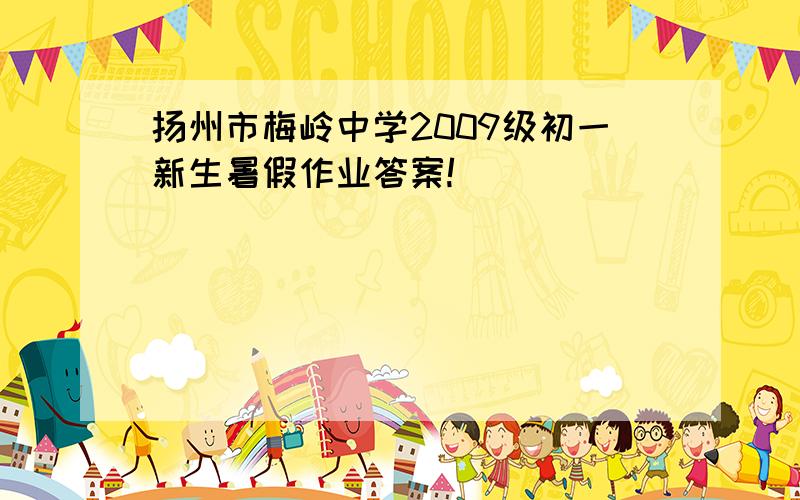 扬州市梅岭中学2009级初一新生暑假作业答案!