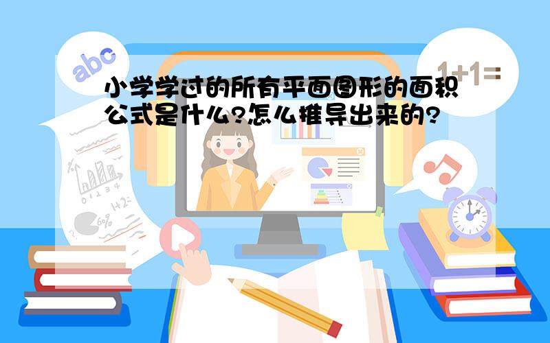 小学学过的所有平面图形的面积公式是什么?怎么推导出来的?