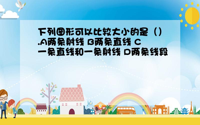 下列图形可以比较大小的是（）.A两条射线 B两条直线 C一条直线和一条射线 D两条线段