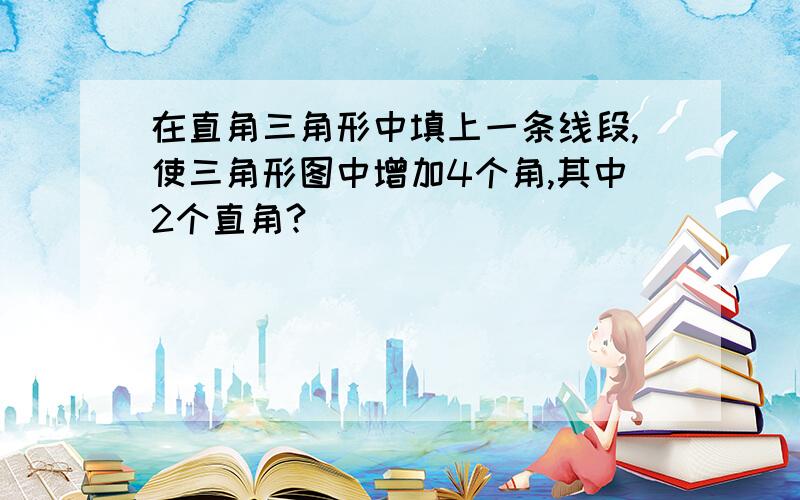 在直角三角形中填上一条线段,使三角形图中增加4个角,其中2个直角?