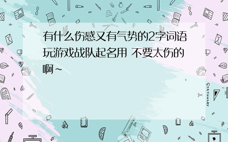 有什么伤感又有气势的2字词语玩游戏战队起名用 不要太伤的啊~