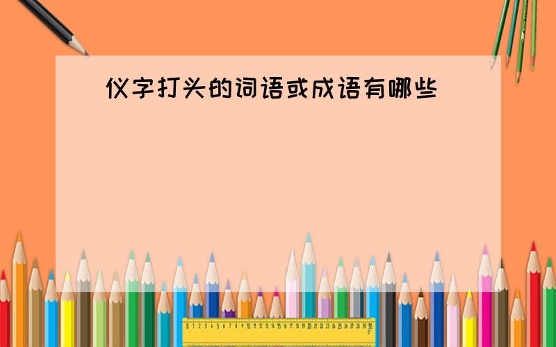 仪字打头的词语或成语有哪些