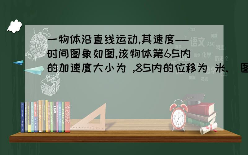 一物体沿直线运动,其速度--时间图象如图,该物体第6S内的加速度大小为 ,8S内的位移为 米.（图是这样的：横坐标与纵坐标分别为 0,4 4,8 6,0 7 ,-4 8,0）