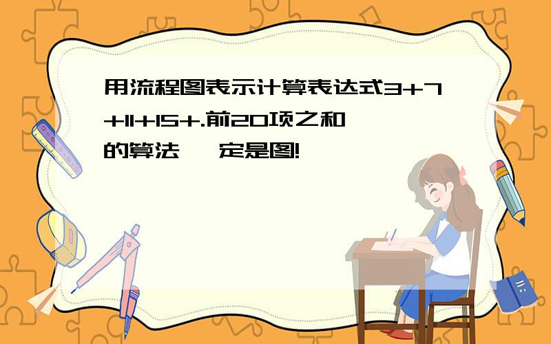 用流程图表示计算表达式3+7+11+15+.前20项之和的算法 一定是图!