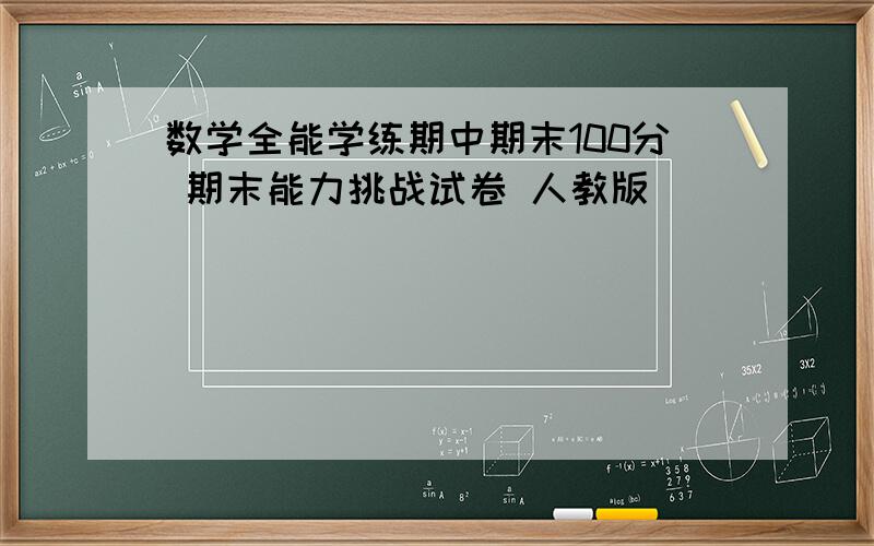 数学全能学练期中期末100分 期末能力挑战试卷 人教版