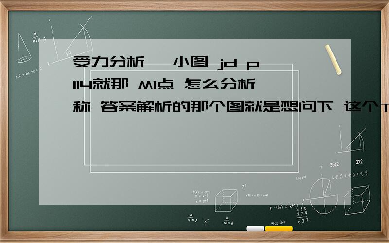 受力分析 一小图 jd p 114就那 M1点 怎么分析称 答案解析的那个图就是想问下 这个T 为什么是这样画的