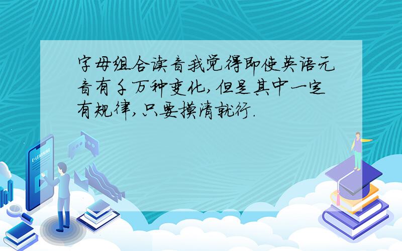 字母组合读音我觉得即使英语元音有千万种变化,但是其中一定有规律,只要摸清就行.