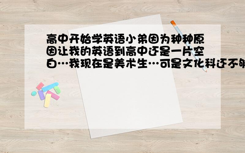 高中开始学英语小弟因为种种原因让我的英语到高中还是一片空白…我现在是美术生…可是文化科还不够高…英语有很大的拉分空间…所以想恶补英语…学完音标…我试过记词典…可是效果