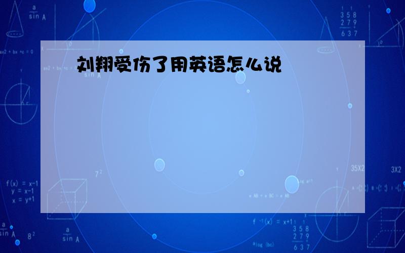 刘翔受伤了用英语怎么说