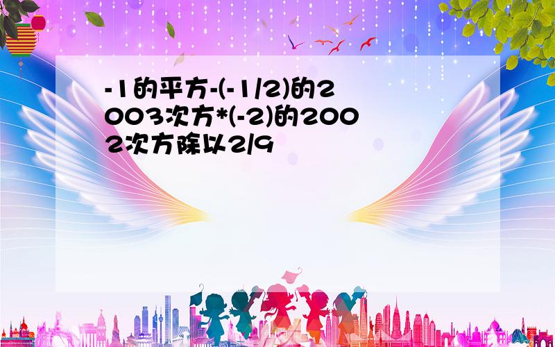 -1的平方-(-1/2)的2003次方*(-2)的2002次方除以2/9