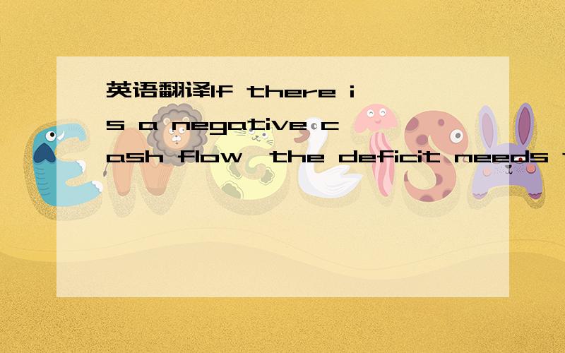 英语翻译If there is a negative cash flow,the deficit needs to be covered from somewhere.There are two options.Spend less,or get more (increase revenues).Even it the cash flow is positive,inspecting the individual elements may further improve oper