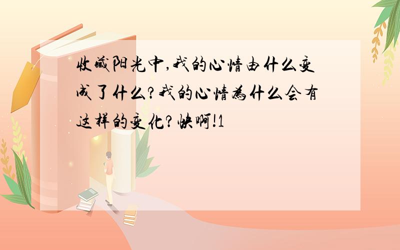 收藏阳光中,我的心情由什么变成了什么?我的心情为什么会有这样的变化?快啊!1