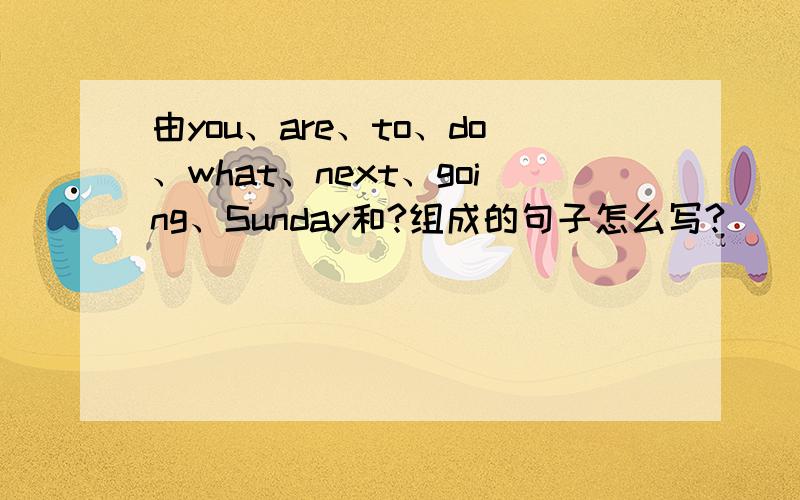 由you、are、to、do、what、next、going、Sunday和?组成的句子怎么写?