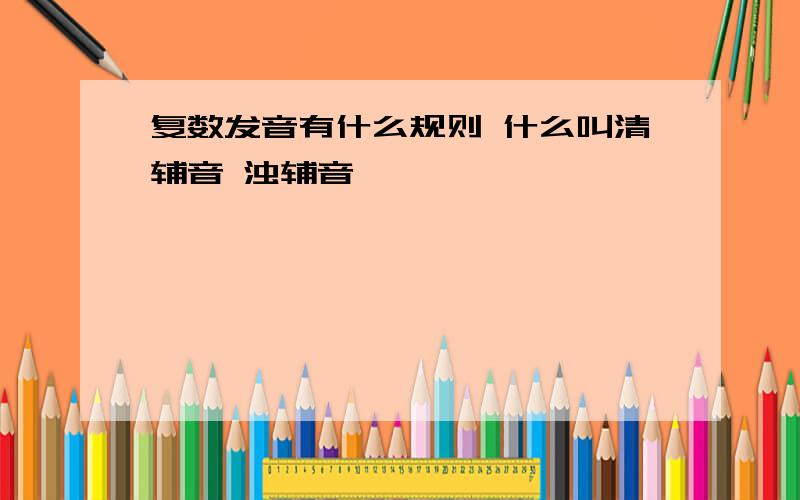 复数发音有什么规则 什么叫清辅音 浊辅音