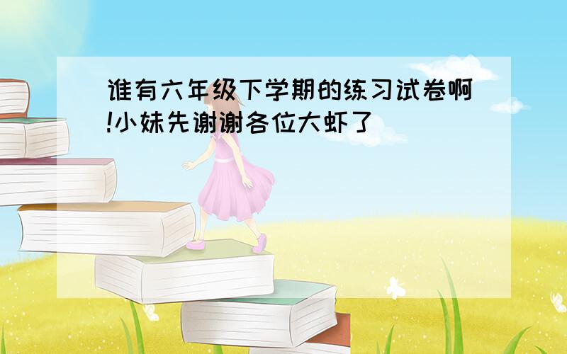 谁有六年级下学期的练习试卷啊!小妹先谢谢各位大虾了