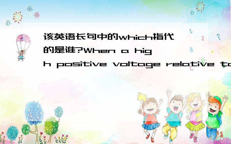 该英语长句中的which指代的是谁?When a high positive voltage relative to the counter-electrode is applied to the solution, the positive ions from the double layer are dragged toward the liquid eniscus surface which destabilizes it一些长