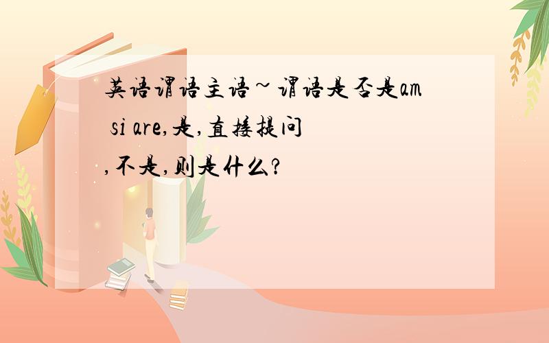 英语谓语主语~谓语是否是am si are,是,直接提问,不是,则是什么?