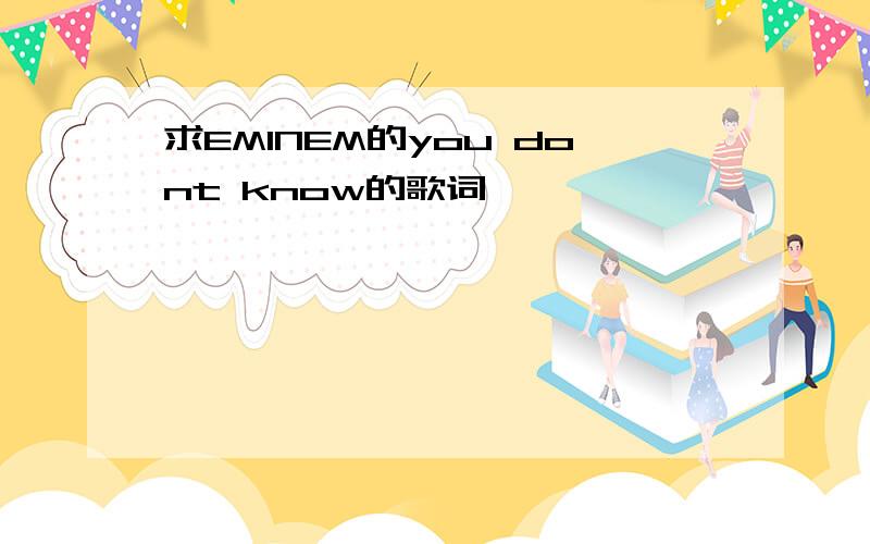 求EMINEM的you dont know的歌词