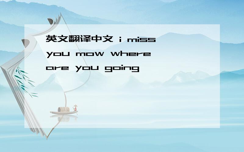 英文翻译中文 i miss you mow where are you going