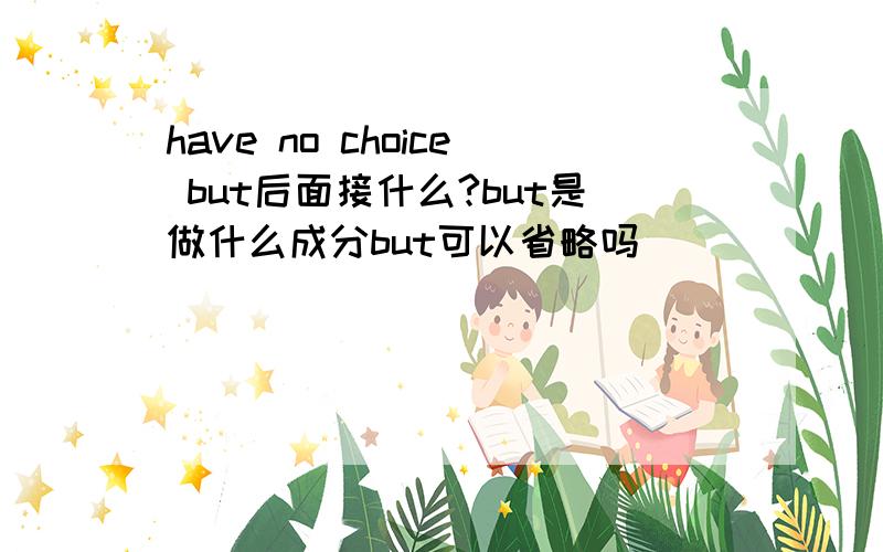 have no choice but后面接什么?but是做什么成分but可以省略吗