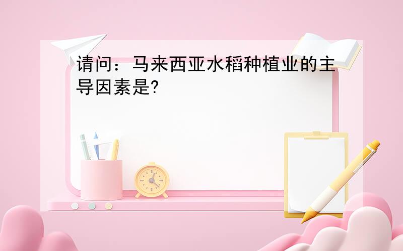 请问：马来西亚水稻种植业的主导因素是?