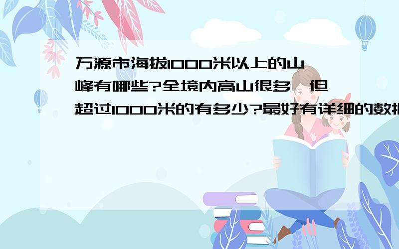 万源市海拔1000米以上的山峰有哪些?全境内高山很多,但超过1000米的有多少?最好有详细的数据和名称.