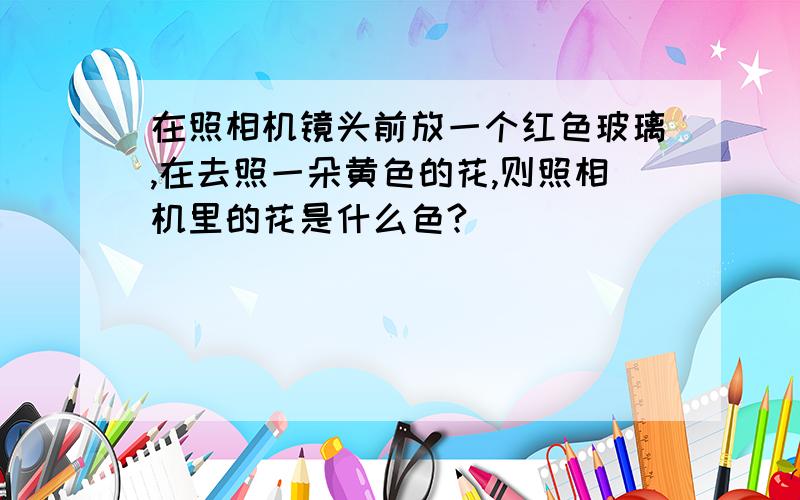 在照相机镜头前放一个红色玻璃,在去照一朵黄色的花,则照相机里的花是什么色?