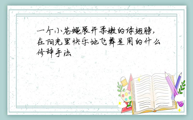 一个小苍蝇展开柔嫩的绿翅膀,在阳光里快乐地飞舞是用的什么修辞手法