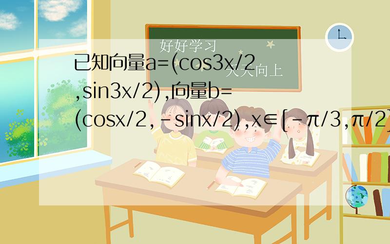 已知向量a=(cos3x/2,sin3x/2),向量b=(cosx/2,-sinx/2),x∈[-π/3,π/2],若|a+b|=1/3,求cosx的值.