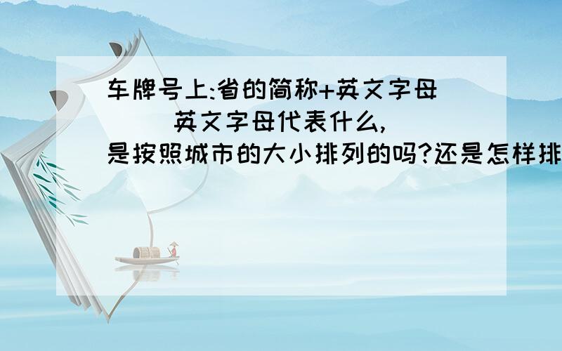 车牌号上:省的简称+英文字母     英文字母代表什么,是按照城市的大小排列的吗?还是怎样排列?又有谁知道各个字母各代表什么呢?,