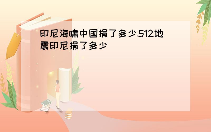 印尼海啸中国捐了多少512地震印尼捐了多少