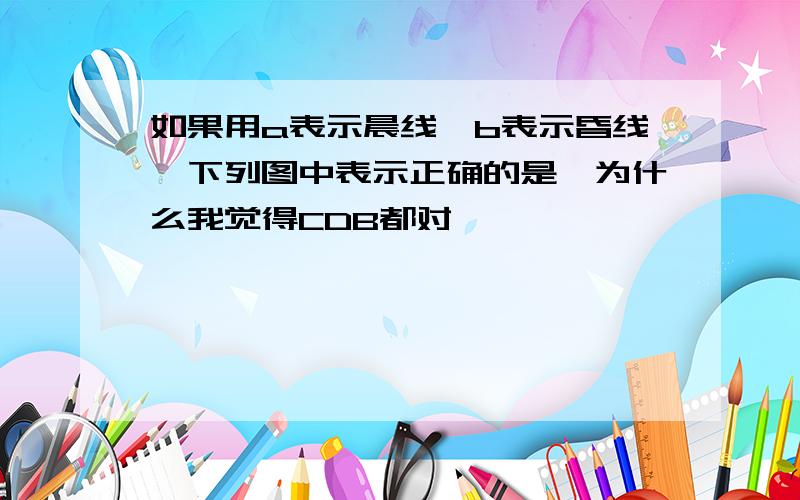 如果用a表示晨线,b表示昏线,下列图中表示正确的是,为什么我觉得CDB都对