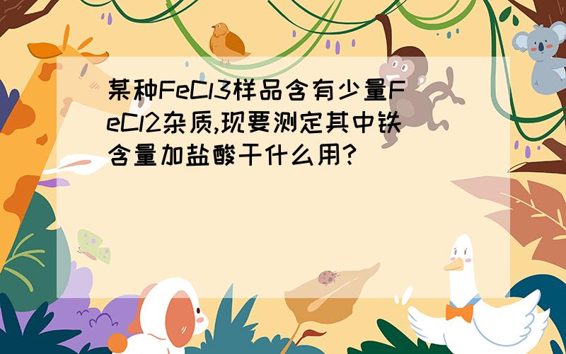 某种FeCl3样品含有少量FeCl2杂质,现要测定其中铁含量加盐酸干什么用?