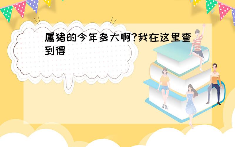 属猪的今年多大啊?我在这里查到得