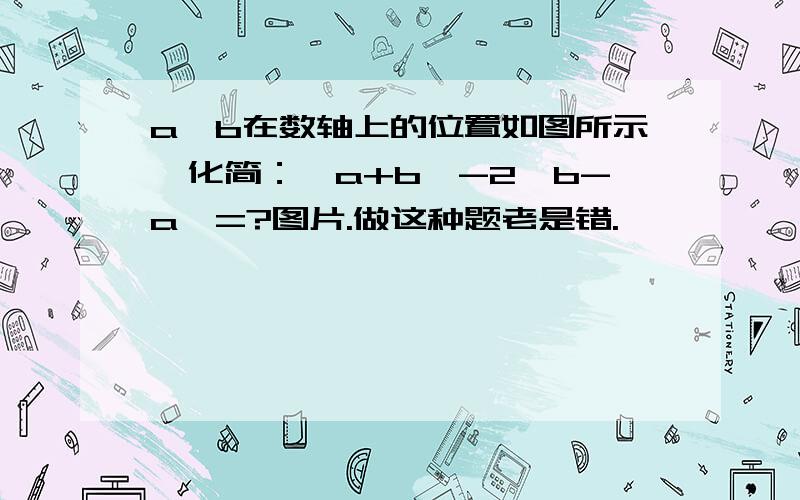 a、b在数轴上的位置如图所示,化简：丨a+b丨-2丨b-a丨=?图片.做这种题老是错.